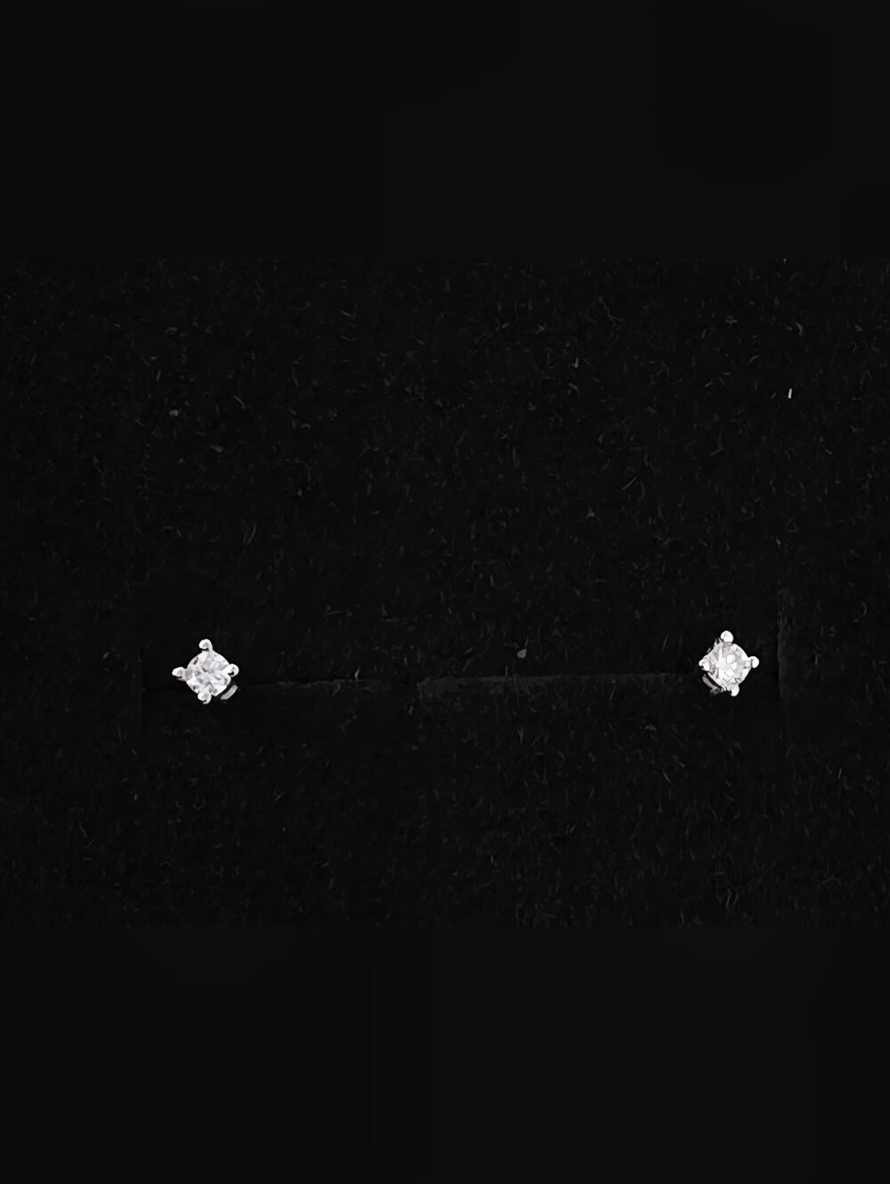 Classic Silver Cubic Zirconia Stud Earring - Black